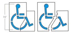 72 INCH HANDICAP STENCIL - 2 PIECES, 72" OAL - 1/8" THICK PLASTIC