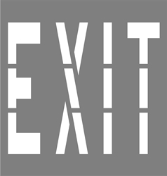 36 INCH WORDING - EXIT - 1/16 INCH PLASTIC