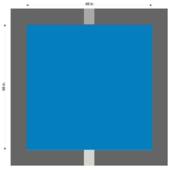 48" BLUE SQUARE STENCIL FOR OUR 39" HANDICAP STENCILS ABOVE - 2 PCS , 1/8" PLASTIC