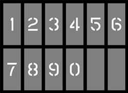 8 Number Stencils - (1/16 Thick) LDPE Parking Lot Stencils - 8 x 5.25.  Wider Font. Easy to See and Read from a Distance While Driving. MFG'd by
