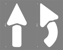 STANDARD ARROW KIT - 2 PIECES, 42" OAL - 1/16" THICK PLASTIC