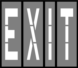 48 INCH WORDING - EXIT - 1/8 INCH PLASTIC -  4 PIECES