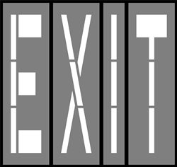 72 INCH WORDING - EXIT - 1/8 INCH PLASTIC - 4 PIECES