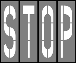 72 INCH WORDING - STOP - 1/16 INCH PLASTIC - 4 PIECES