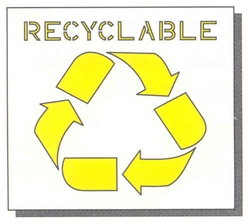 RECYCLABLE LOGO - 16" W LOGO - 20" x 20" PLASTIC - 1/16" THICK PLASTIC