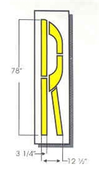 RAILROAD "R" - 6'6"Tx12.5"W - 1/8" THICK PLASTIC