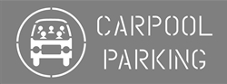 4" CARPOOL PARKING WORDING WITH GRAPHIC - 13"x38" - 1/16" PLASTIC