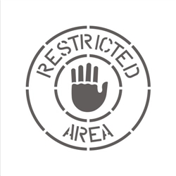 RESTRICTED AREA (WITH HAND)