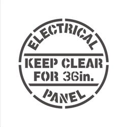ELECTRICAL PANEL - KEEP CLEAR FOR 36" & 42"
