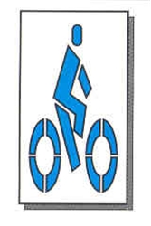 BICYCLE LANE SYMBOL - 6'6"Tx3'8"W - 1/8" THICK PLASTIC