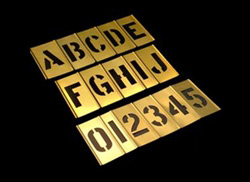 3 INCH BRASS STENCIL KIT - 92 PIECES - ALPHANUMERIC