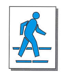 PEDESTRIAN CROSSING SYMBOL - 4'6"Tx3'8"W - 1/16" THICK PLASTIC