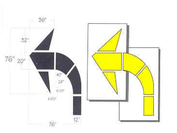 CURVED ARROW KIT - HIGHWAY INTERSECTION-8&#39; 4&quot; OAL, 2 PIECES - 1/16&quot; THICK PLASTIC