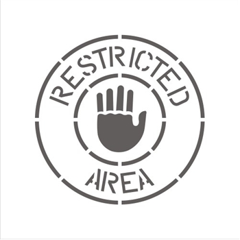 RESTRICTED AREA (WITH HAND)
