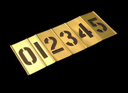 3 INCH BRASS STENCIL KIT - 15 PIECES - NUMBERS