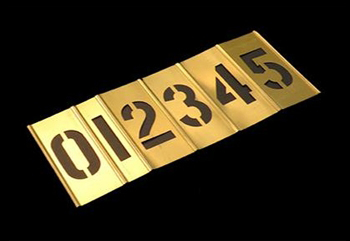 3 INCH BRASS STENCIL KIT - 15 PIECES - NUMBERS